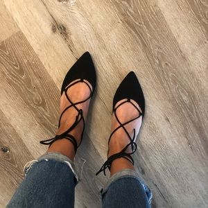 Stuart Weitzman Suede D’Orsay Flats